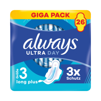 Always Binden Ultra Day Long Plus Groesse 3, mit Fluegeln, 26 Stueck